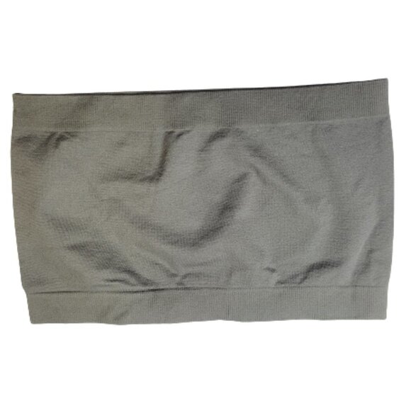 SAGE Green Crop Top Stretchy Ribbed Bandeau Tube Top - One Size- NEW - Picture 2 of 12